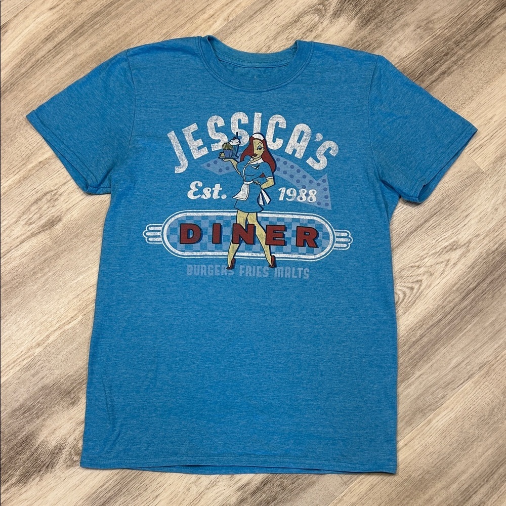 Disney Parks Rare Jessica Rabbit “Jessica’s Diner” Graphic Tee Y2K Roger Rabbit